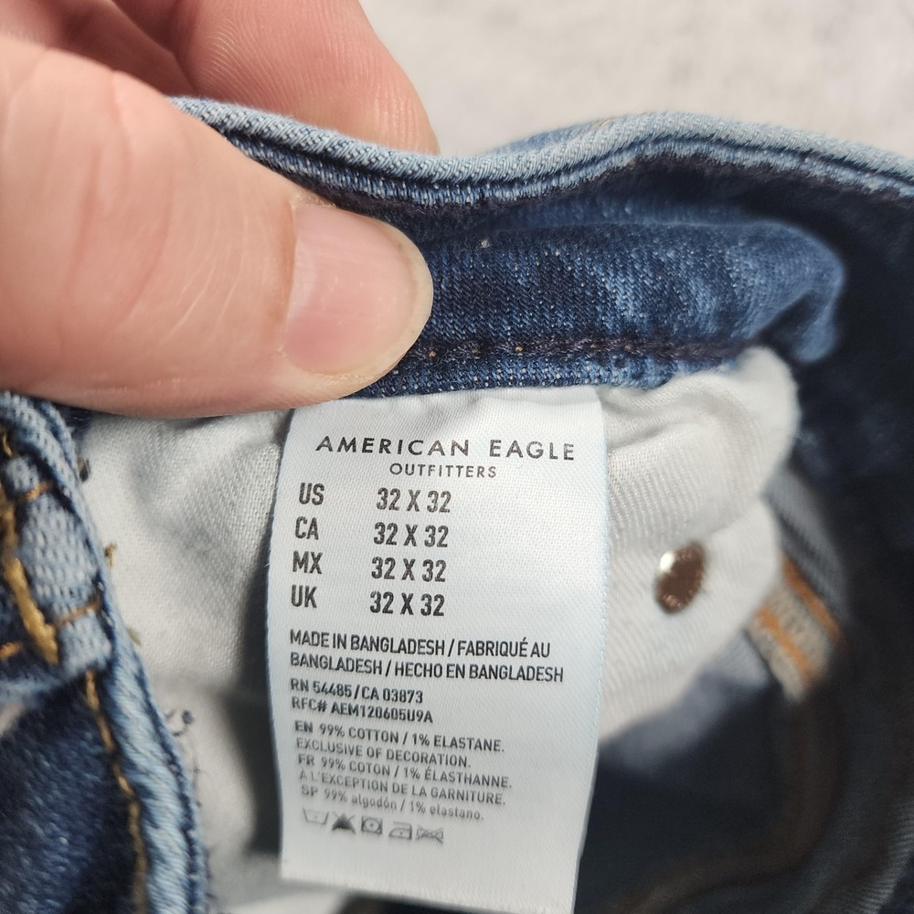American Eagle Pants Mens 32x32 (Fits 30x30) Blue Original Bootcut Denim Stretch - Picture 8 of 13